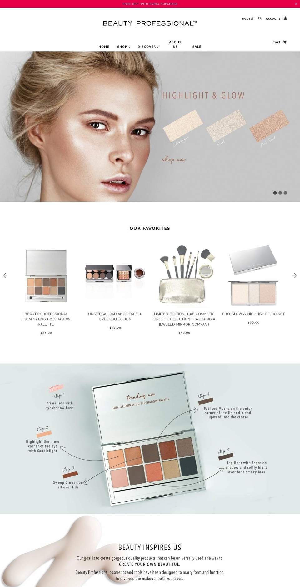beautyprofessionallook.com shopify website screenshot