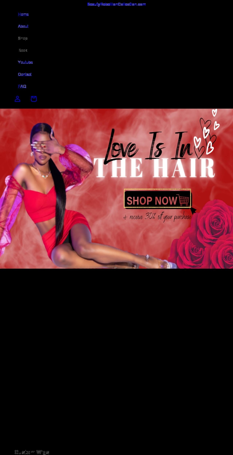 beautyrebellioncollection.com shopify website screenshot
