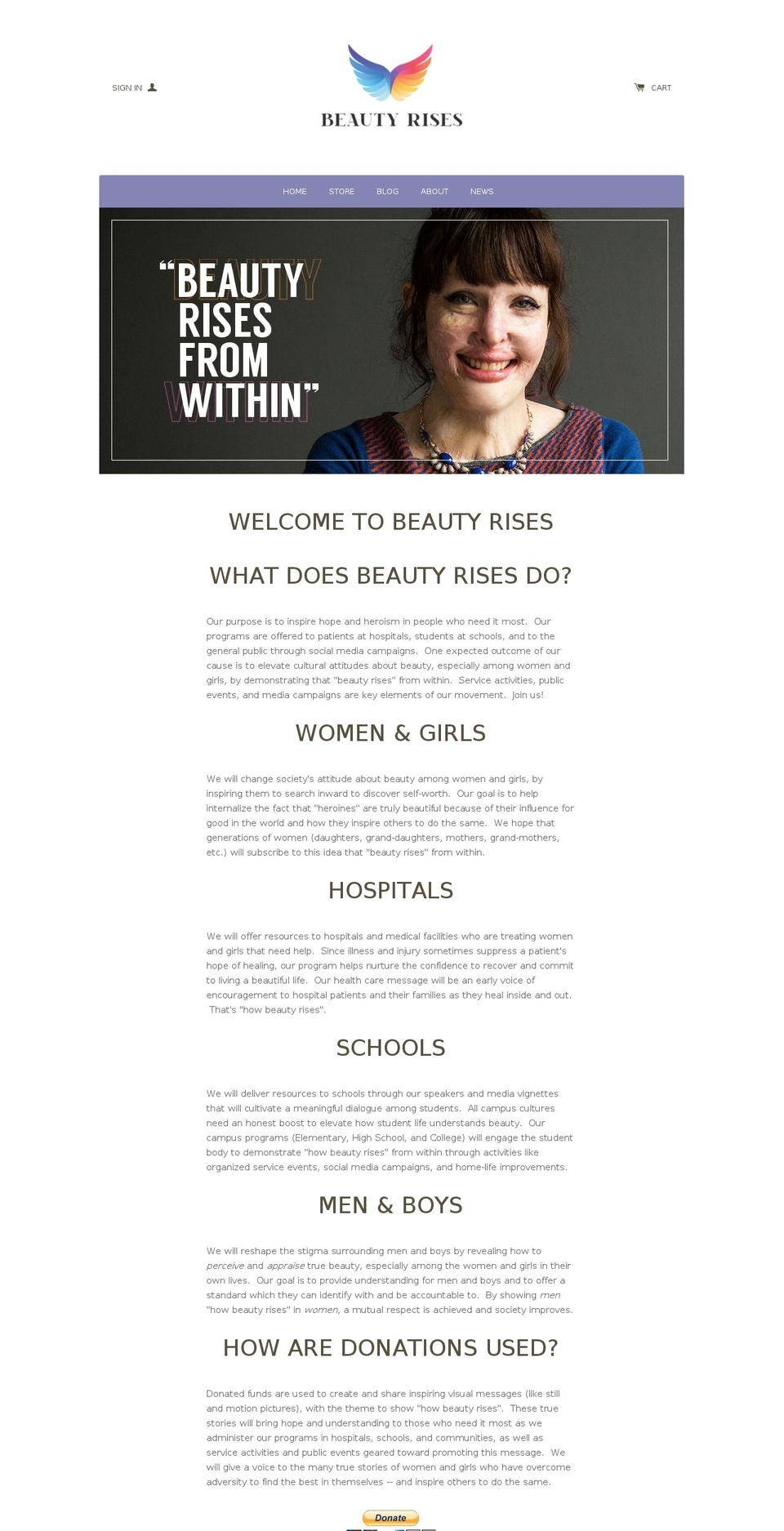 beautyrises.com shopify website screenshot