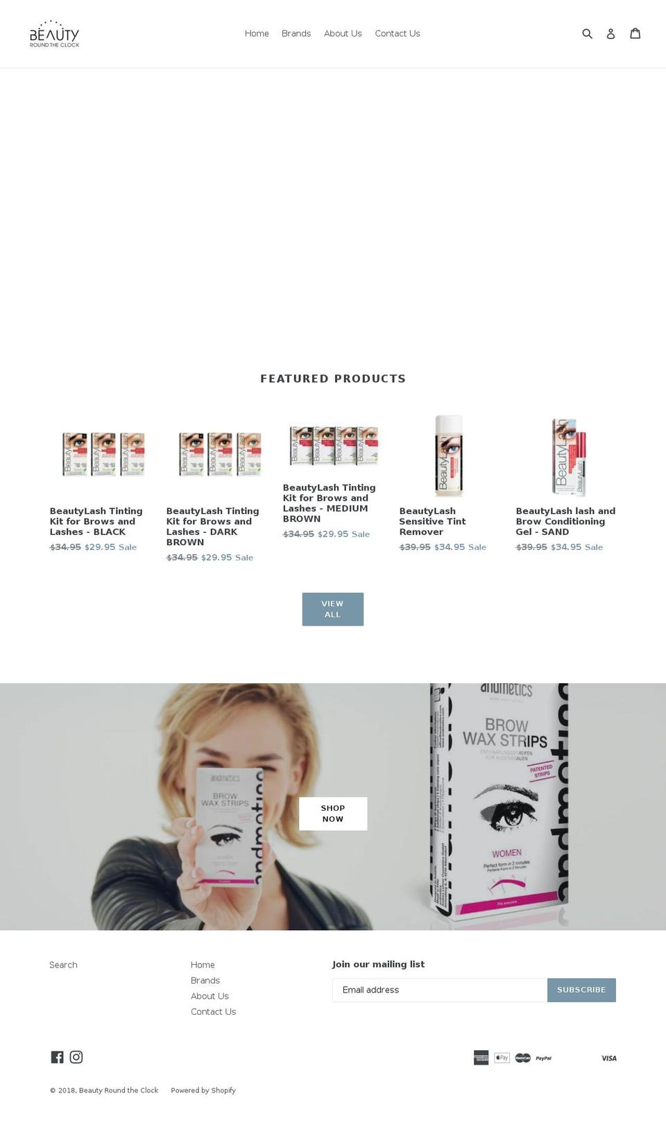 beautyroundtheclock.com — Shopify storefront screenshot
