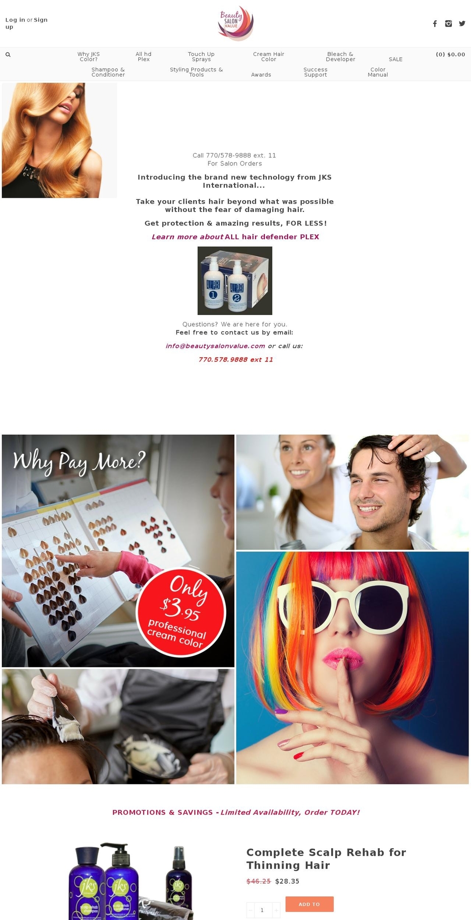 beautysalonvalue.com shopify website screenshot