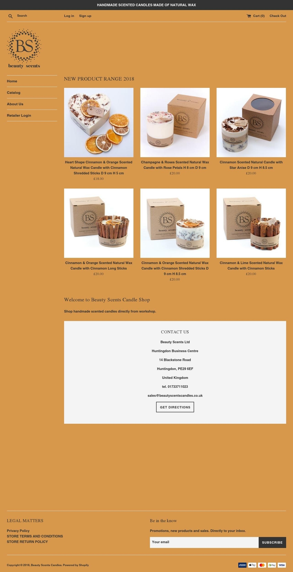 beautyscentscandles.co.uk shopify website screenshot