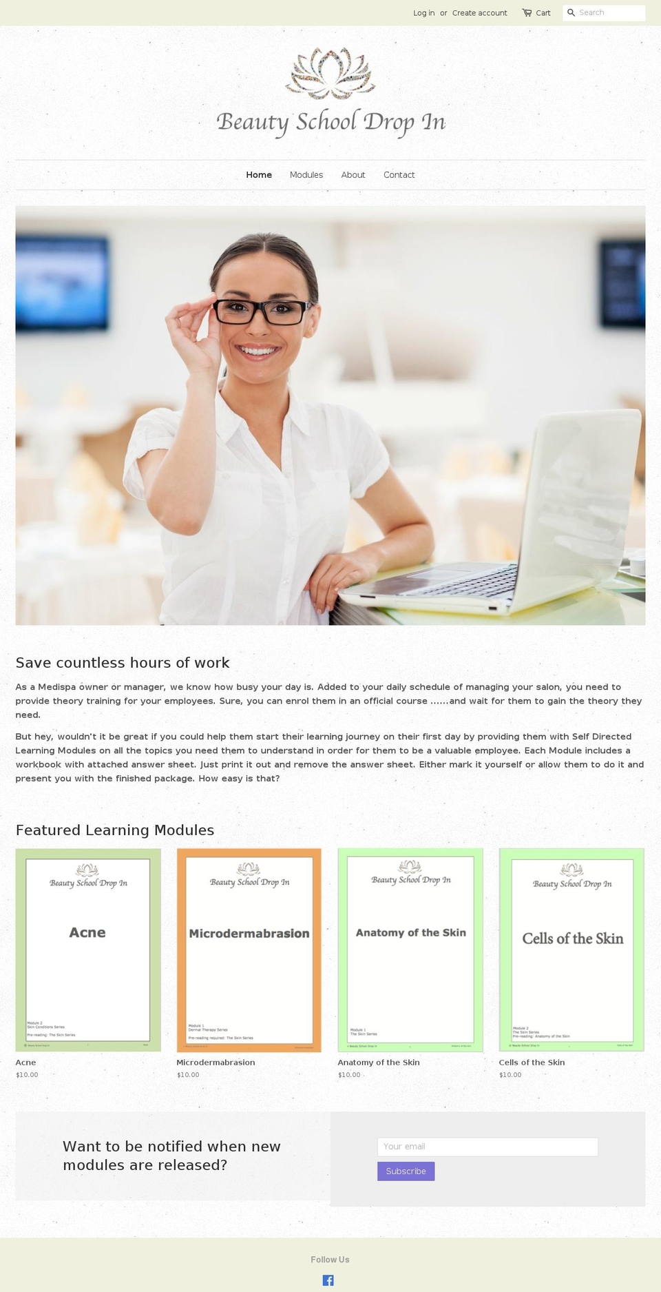 beautyschooldropin.net shopify website screenshot
