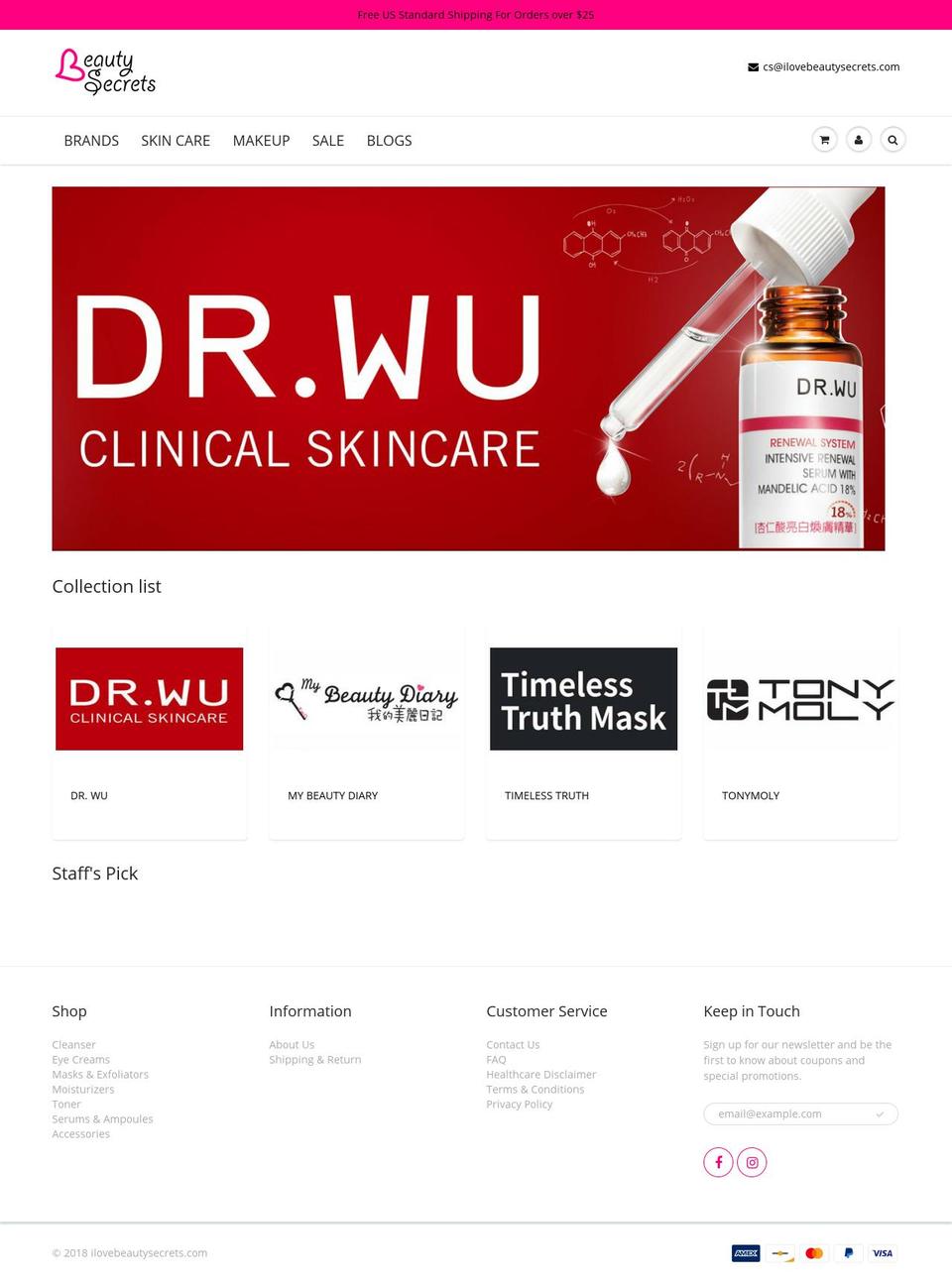 beautysecretsstore.com shopify website screenshot