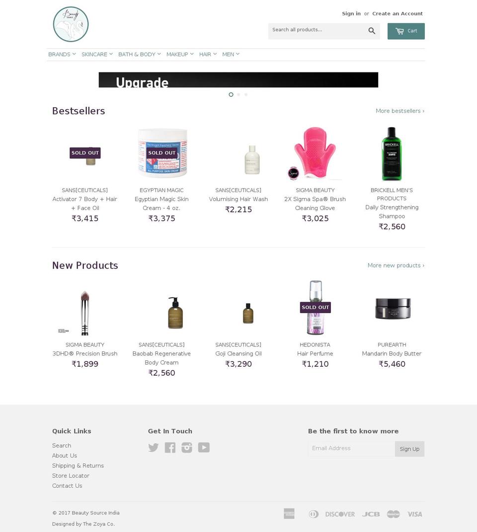 beautysource.in shopify website screenshot