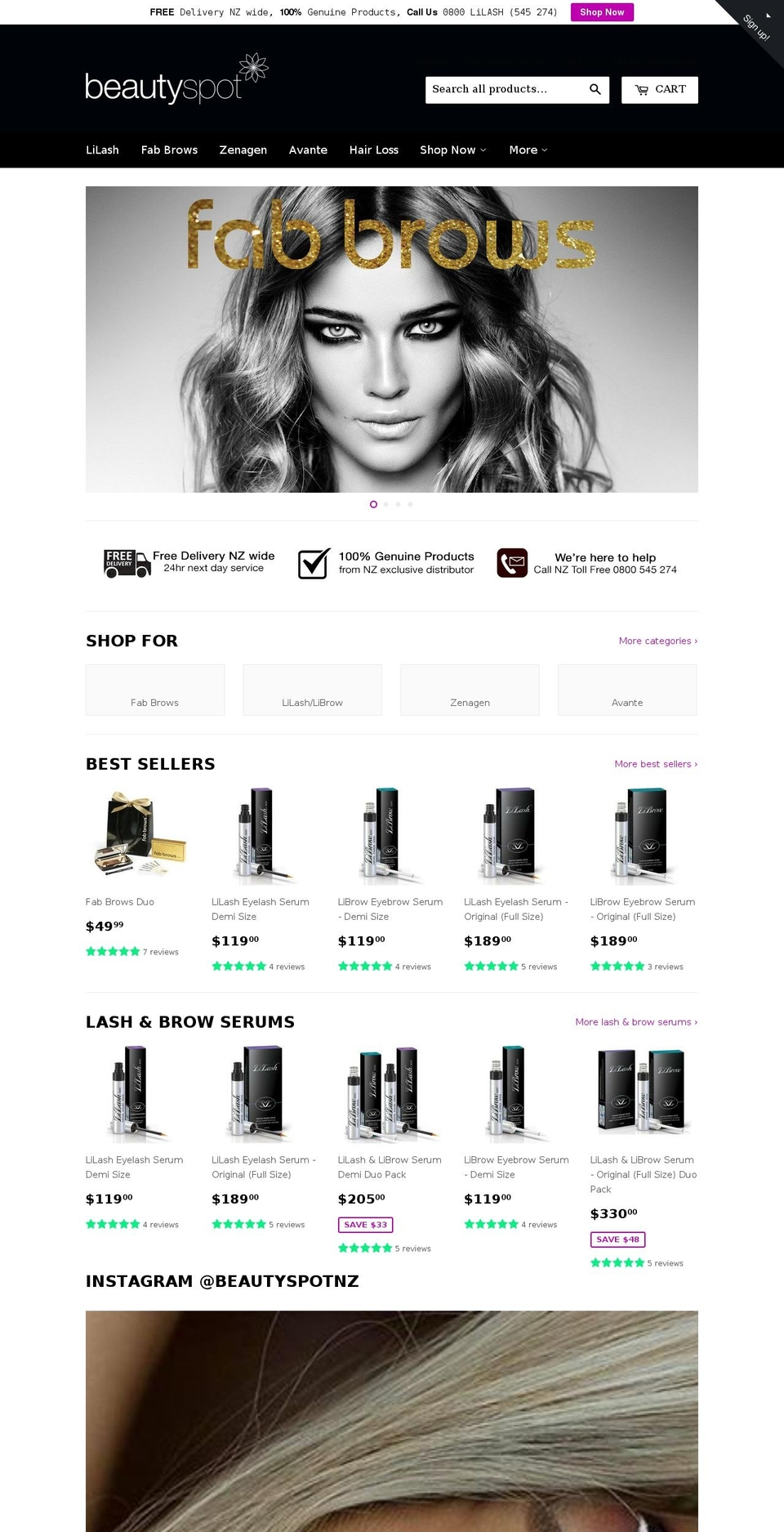 beautyspot.co.nz shopify website screenshot