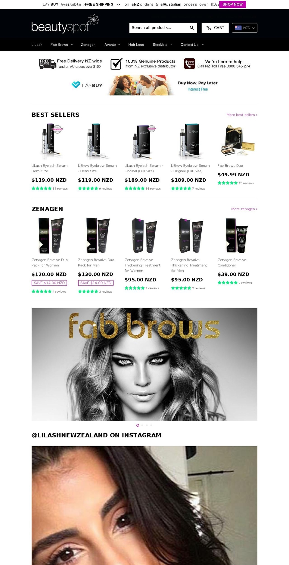 beautyspot.nz shopify website screenshot