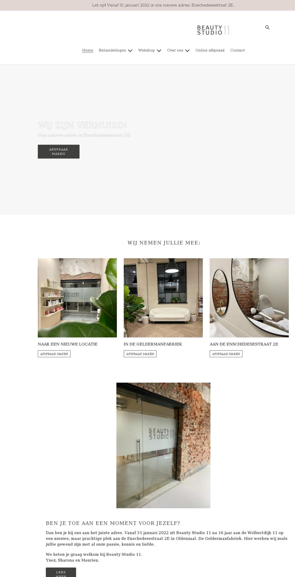 beautystudio11.nl shopify website screenshot