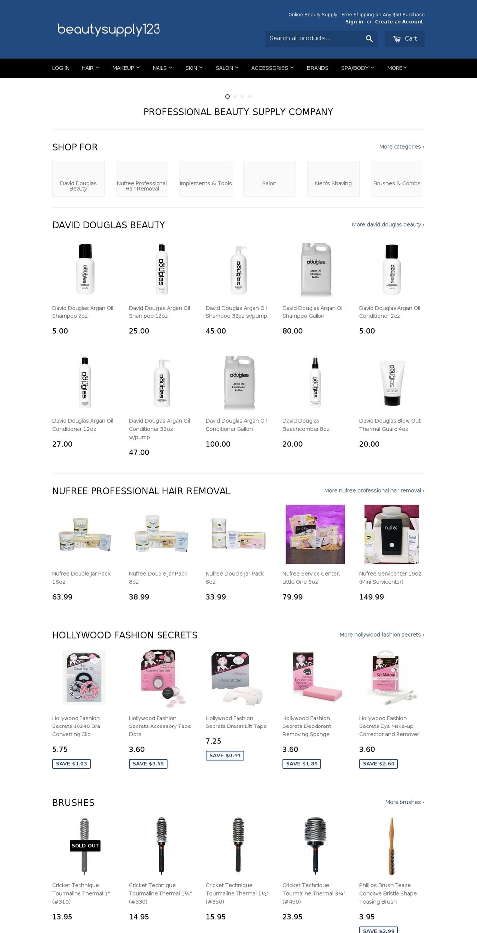 beautysupply123.com shopify website screenshot