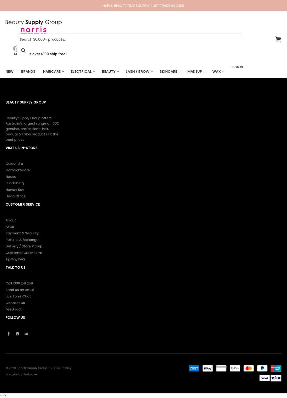 beautysupplygroup.com.au shopify website screenshot