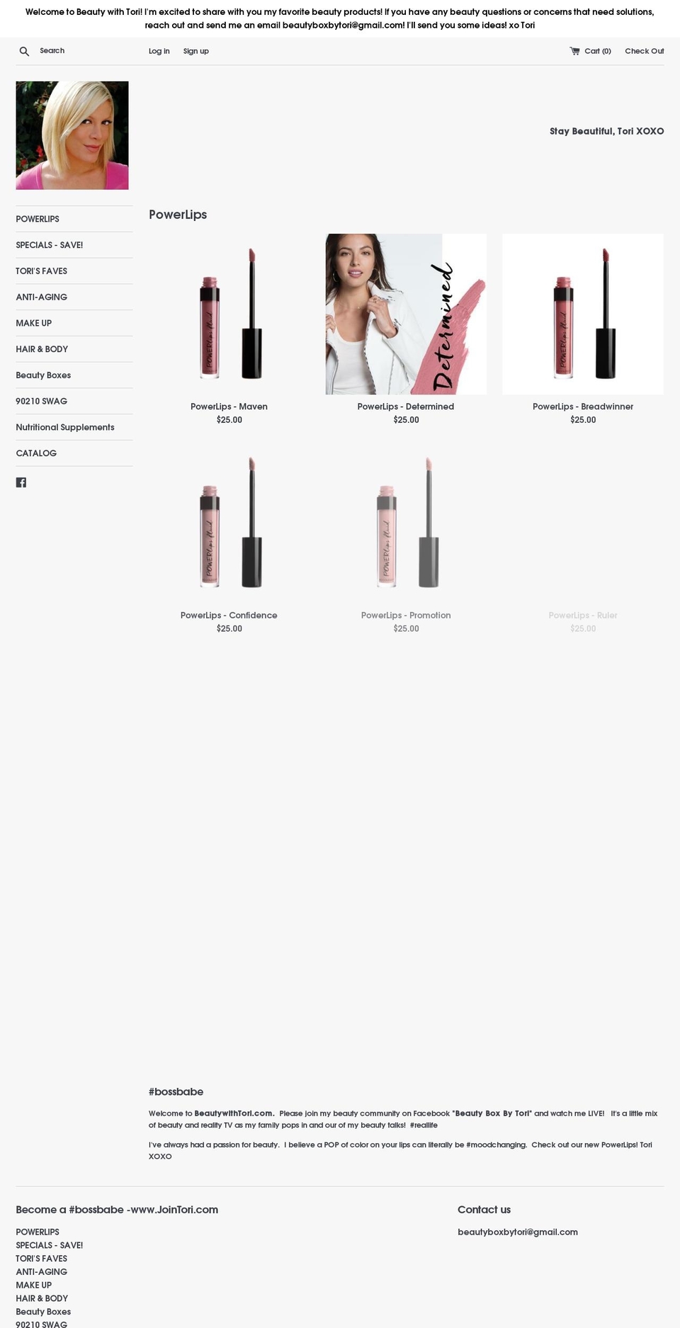 beautytipsbytori.com — Shopify storefront screenshot