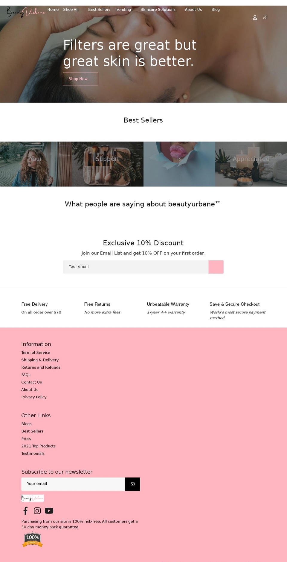 beautyurbane.com shopify website screenshot