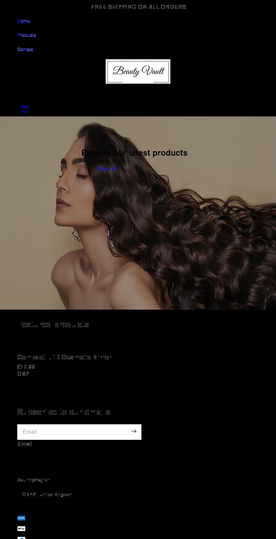 beautyvault.org shopify website screenshot