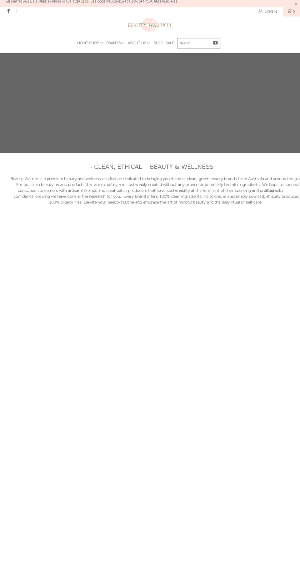 beautywarrior.com.au shopify website screenshot
