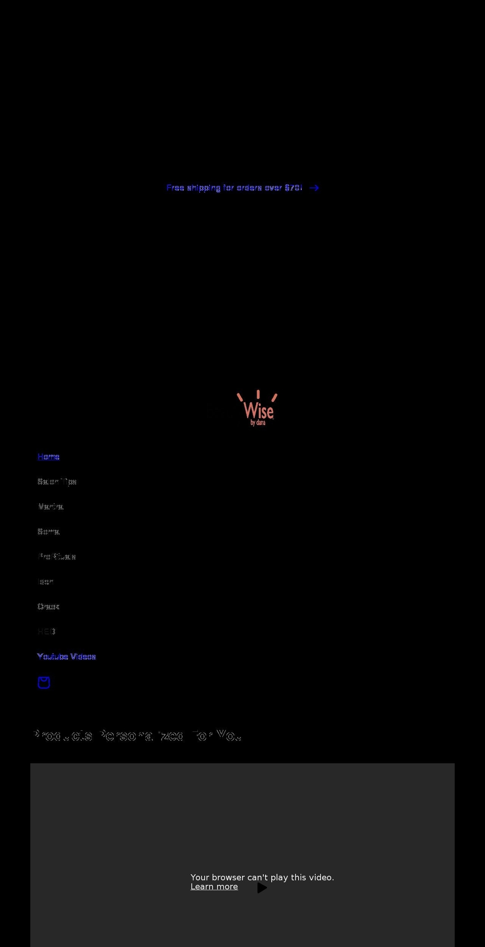 beautywisebydana.com shopify website screenshot