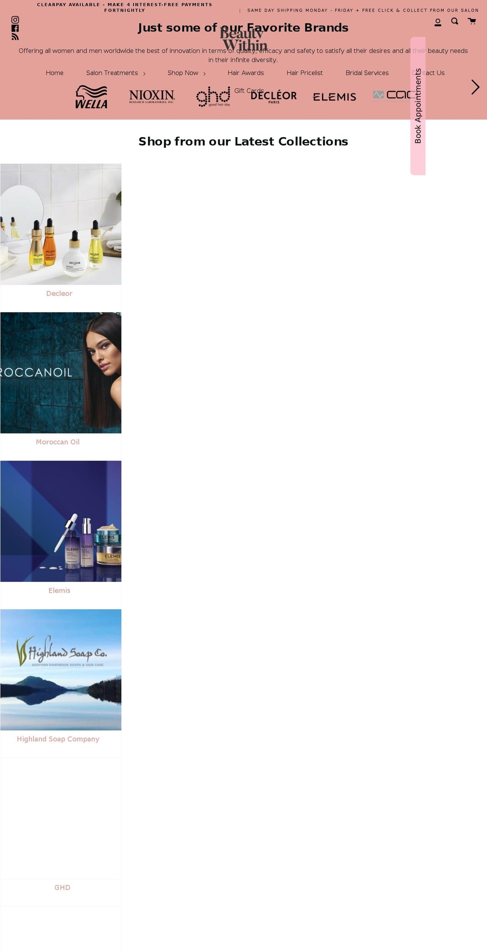 beautywithinpro.co.uk shopify website screenshot