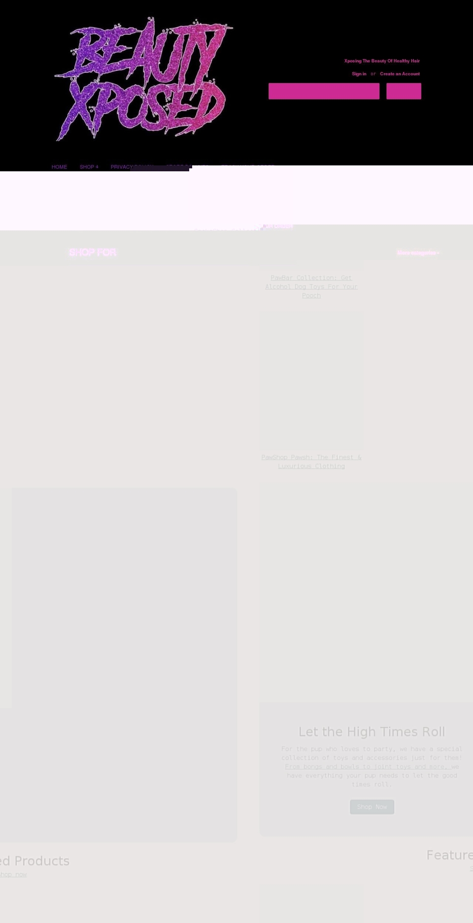 beautyxposed.com shopify website screenshot