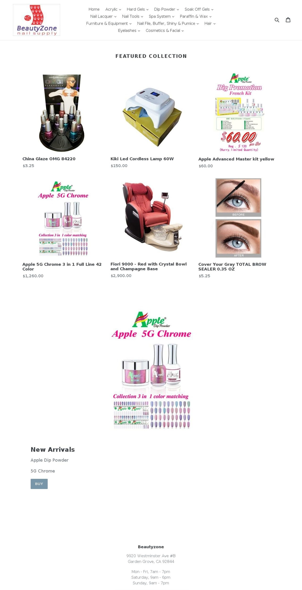 beautyzoneonline.com — Shopify storefront screenshot