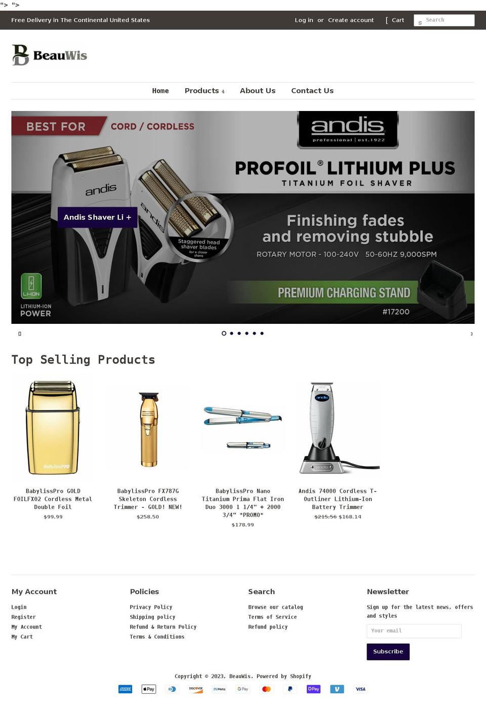 beauwisus.com — Shopify storefront screenshot