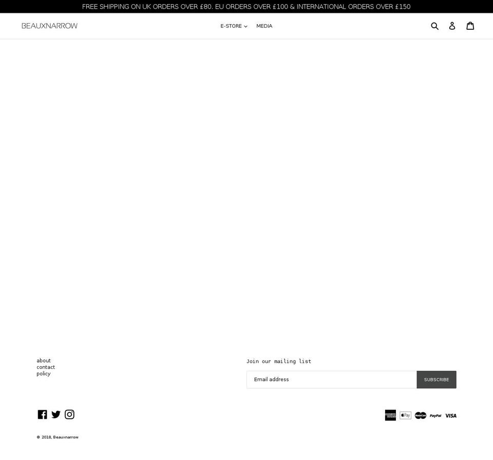 beauxnarrow.com shopify website screenshot