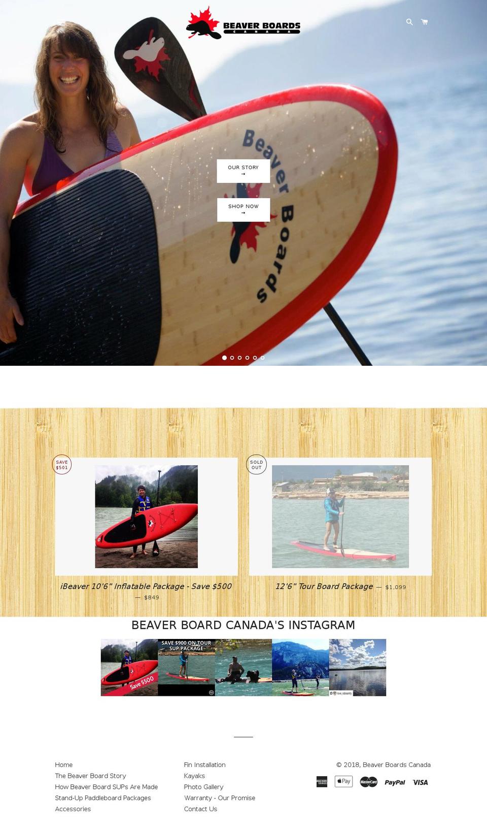 beaverboardsup.ca shopify website screenshot