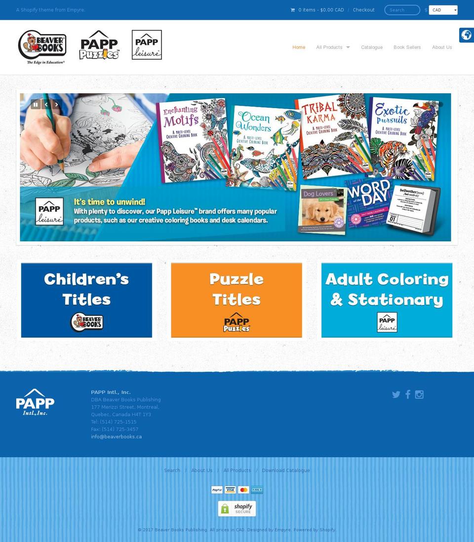 beaverbookspub.com shopify website screenshot