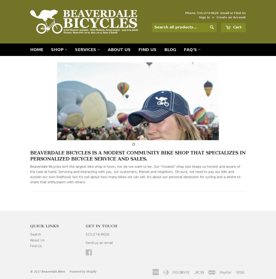beaverdalebicycles.com shopify website screenshot