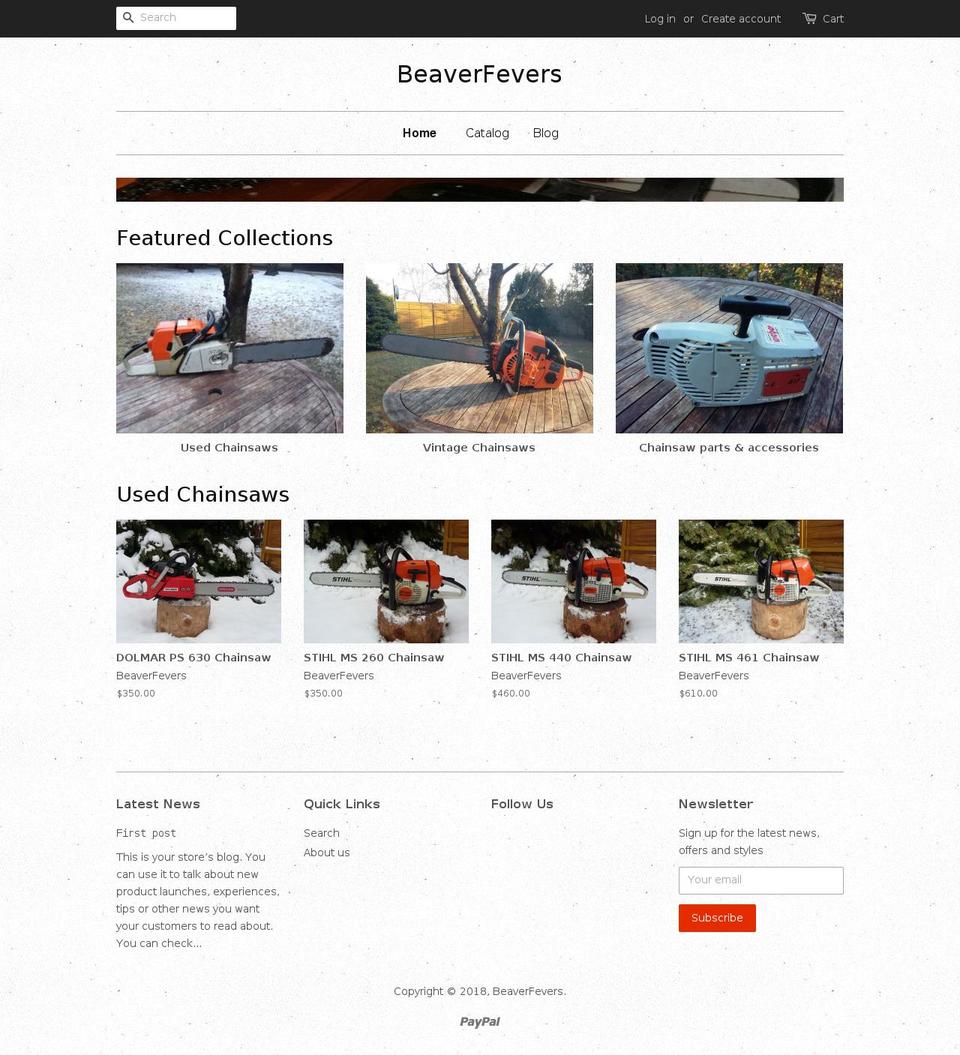 beaverfevers.com shopify website screenshot