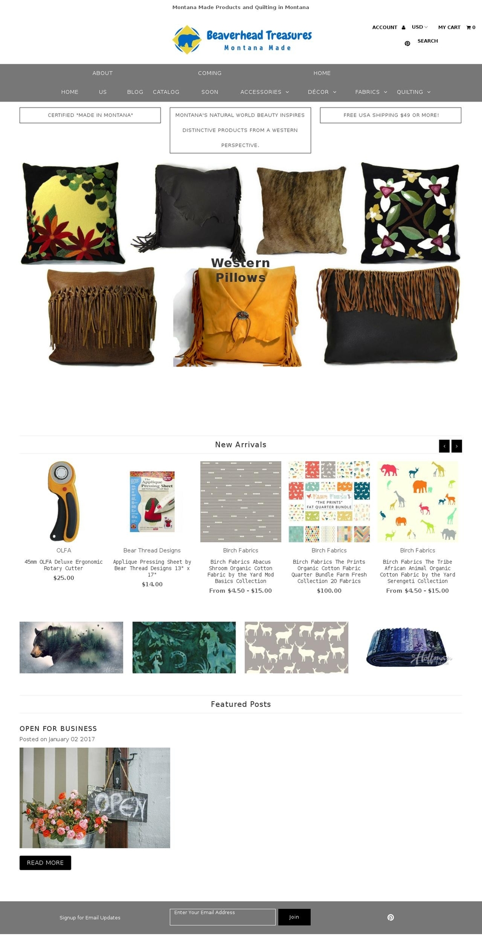 beaverheadtreasures.com shopify website screenshot