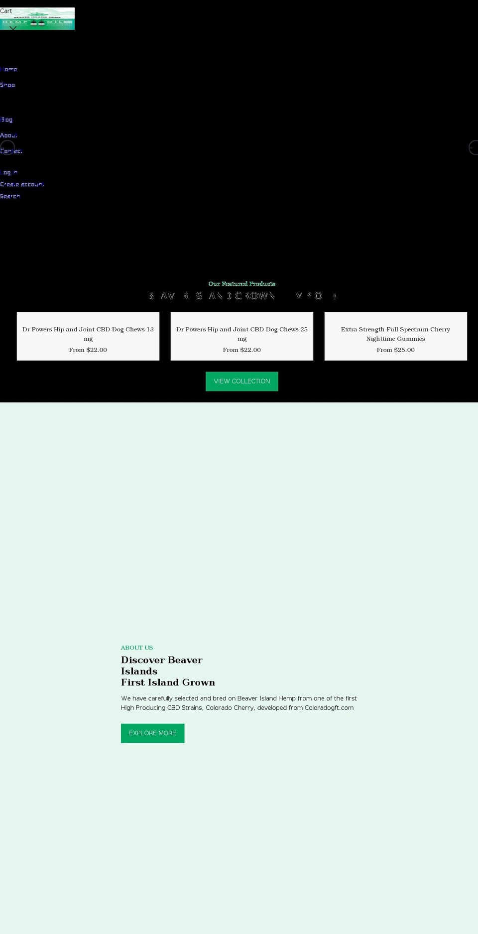 beaverislandhemp.com shopify website screenshot