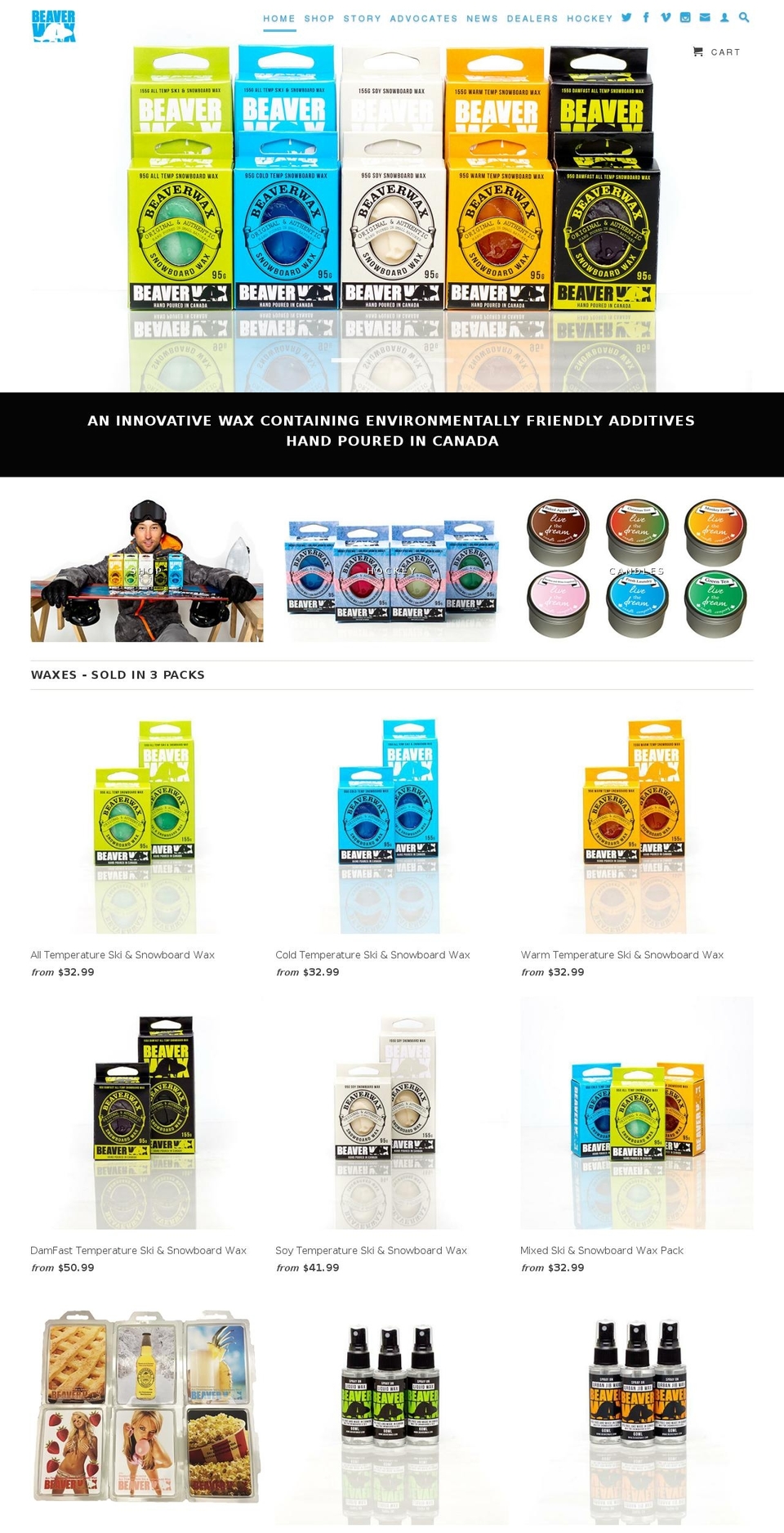 beaverwax.com shopify website screenshot