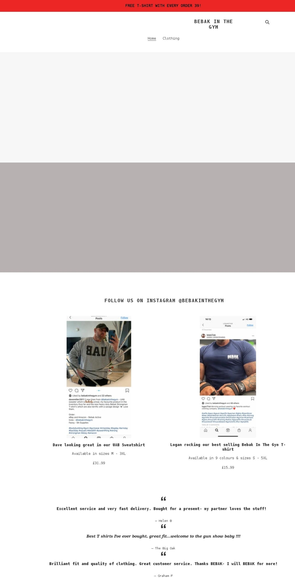 bebakinthegym.com shopify website screenshot