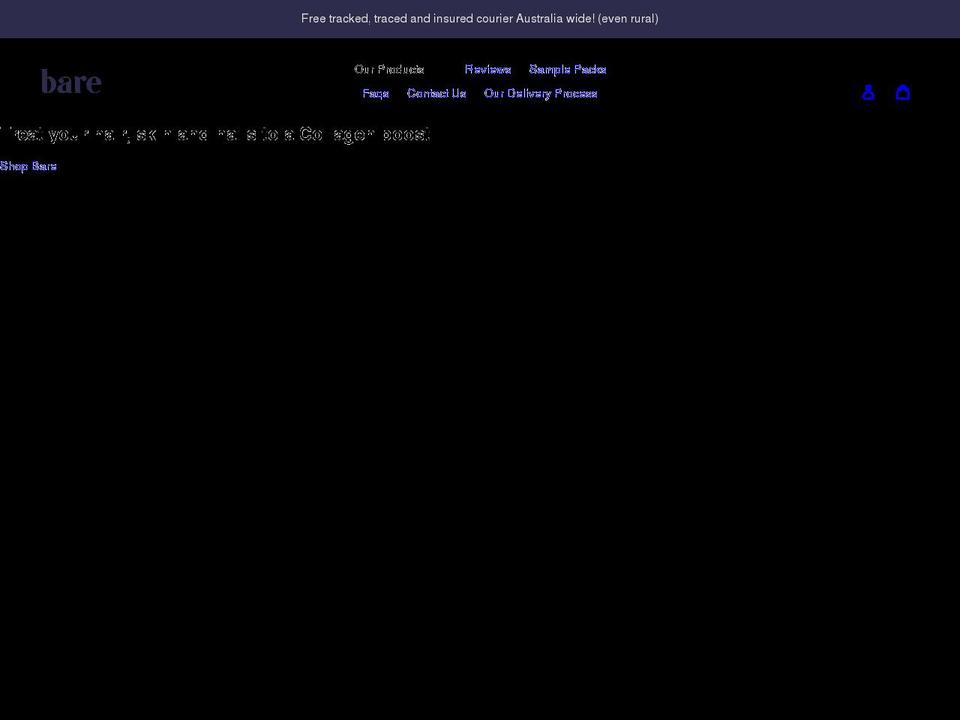 bebare.com.au shopify website screenshot