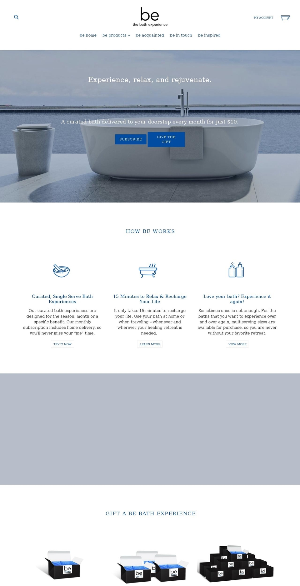 bebathexperience.com shopify website screenshot