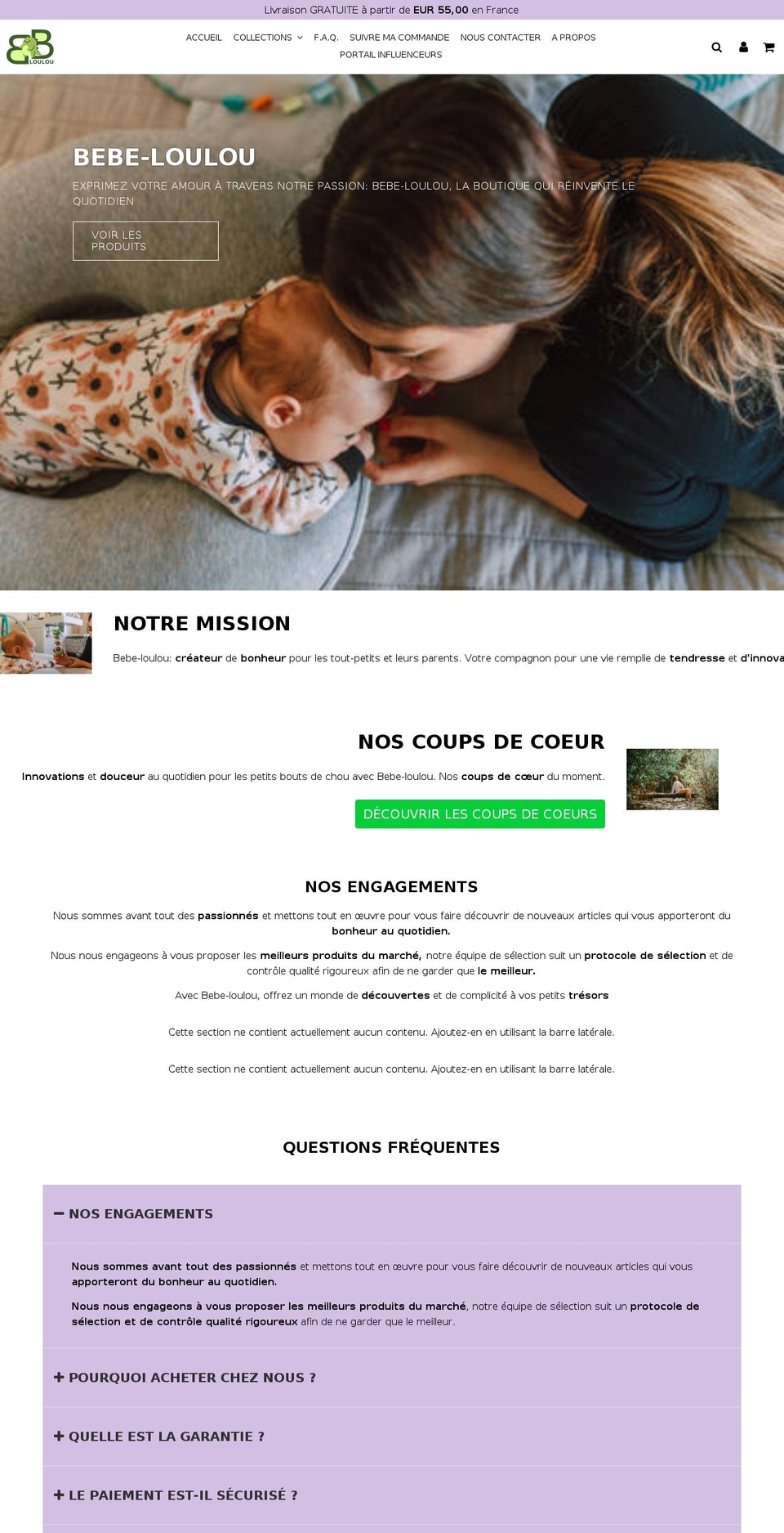 bebe-loulou.com shopify website screenshot