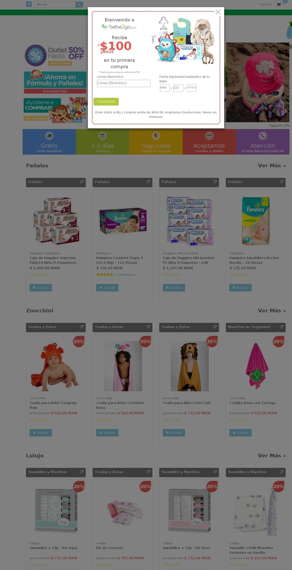 Bebe2go v1.1 Shopify theme site example bebe2go.com.mx