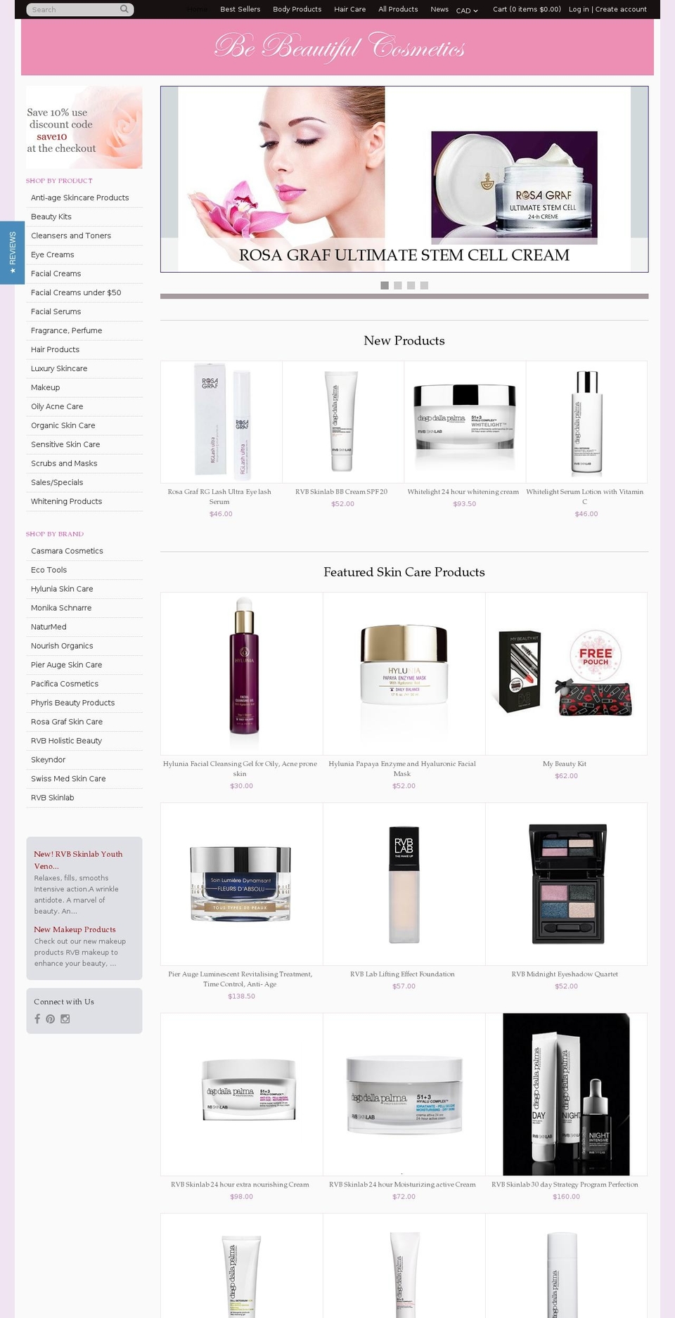 bebeautifulcosmetics.com shopify website screenshot