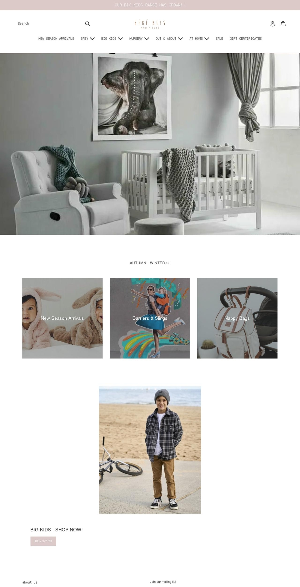 bebebits.com.au shopify website screenshot