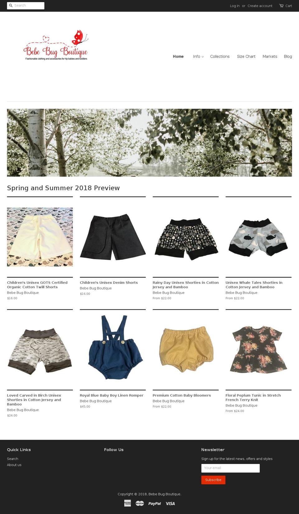 bebebugboutique.com — Shopify storefront screenshot