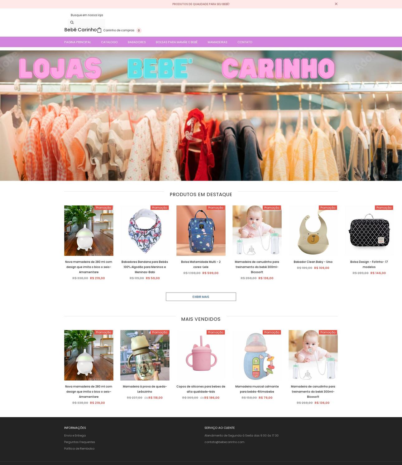 bebecarinho.com shopify website screenshot