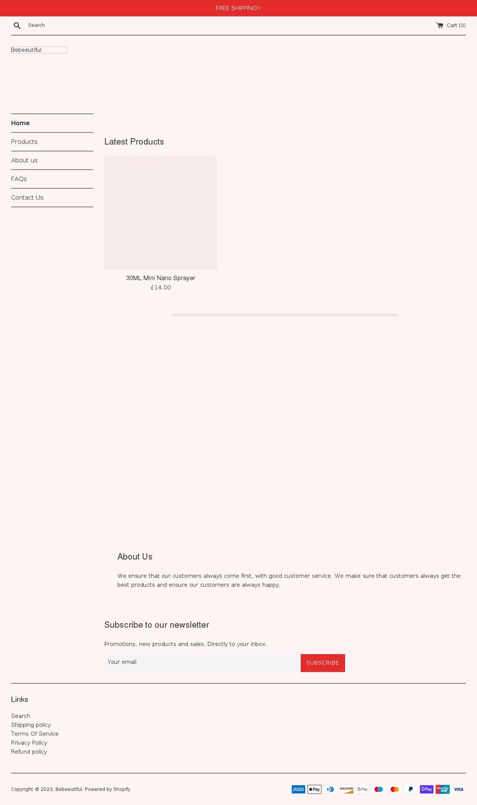 bebeeutiful.com shopify website screenshot
