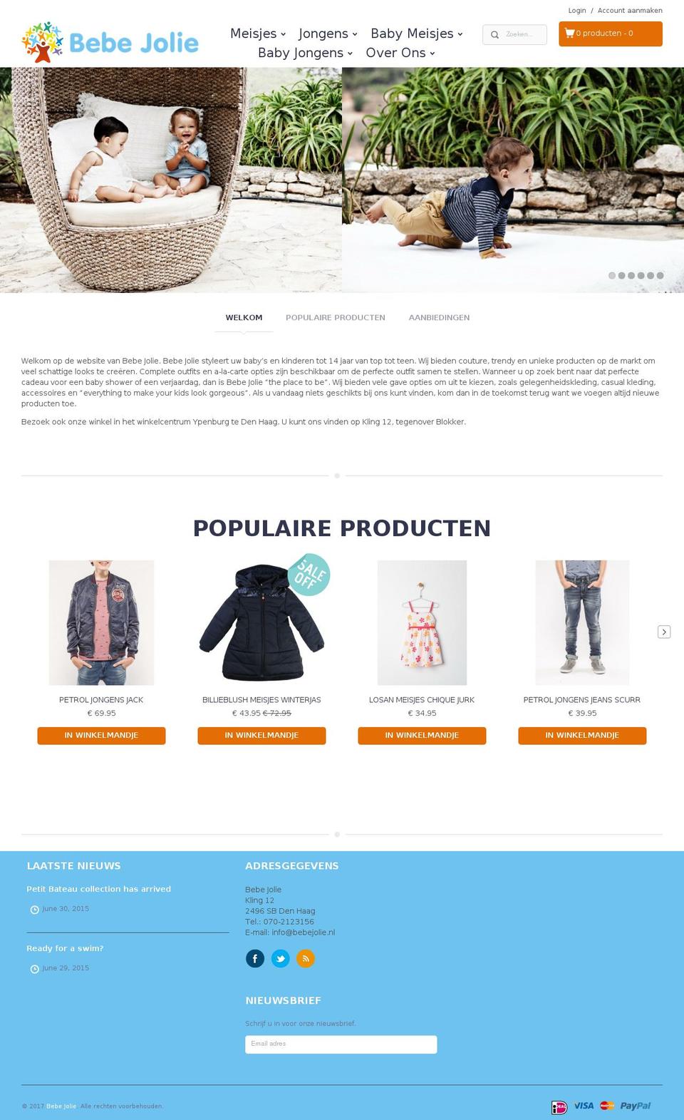 bebejolie.nl shopify website screenshot