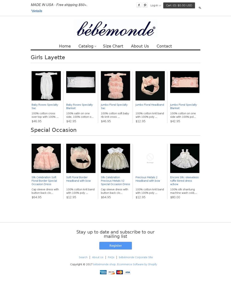 bebemondeshop.com shopify website screenshot