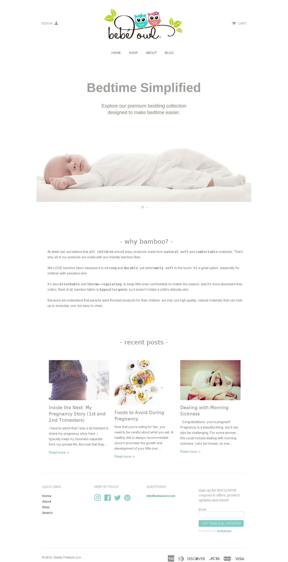 bebeowl.com — Shopify storefront screenshot