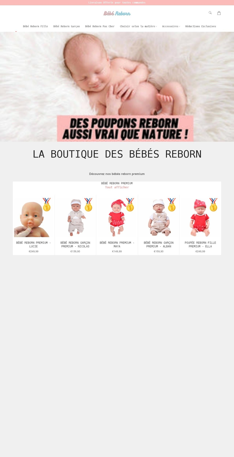 bebereborn.fr shopify website screenshot