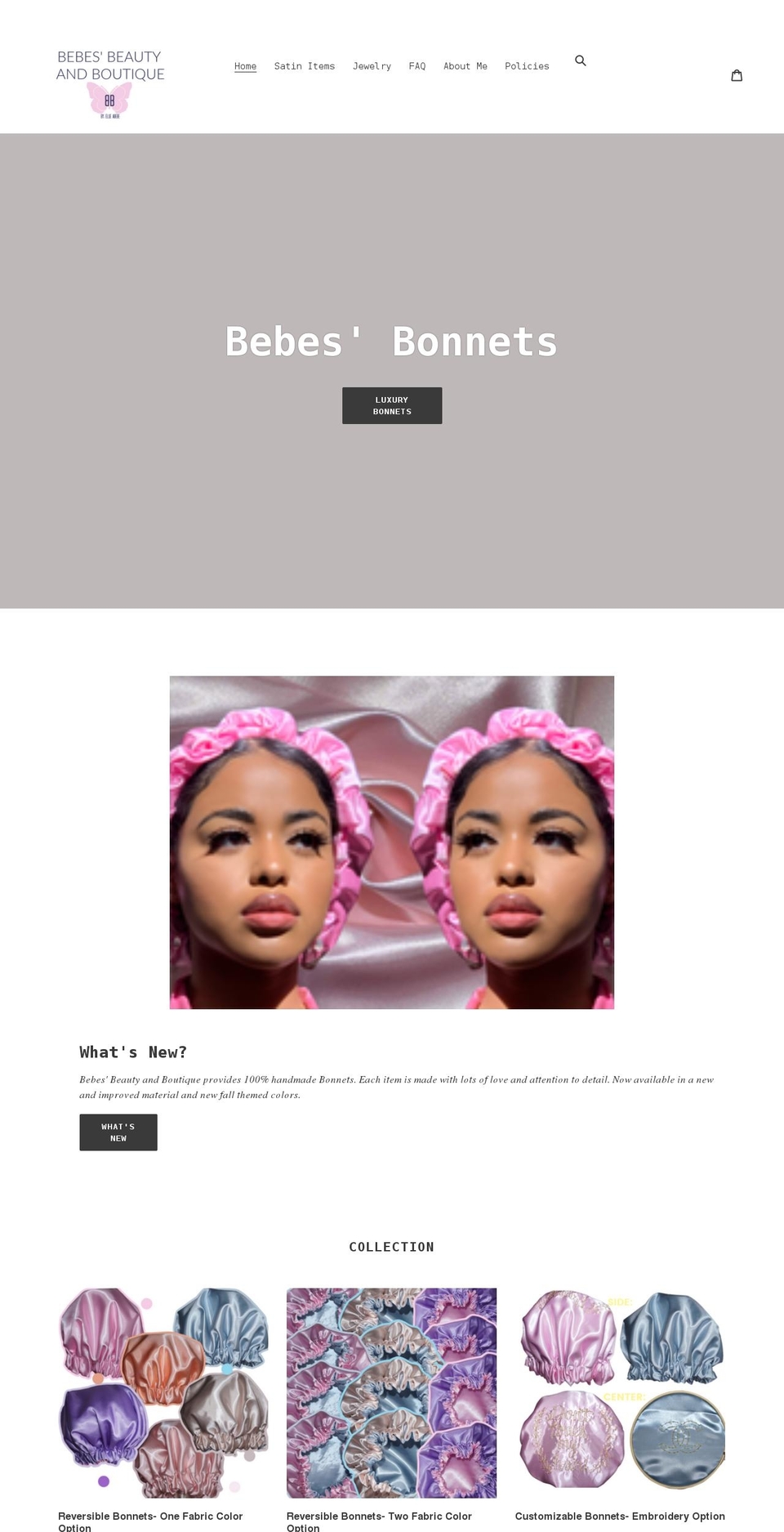 bebesbeautyandboutique.store shopify website screenshot