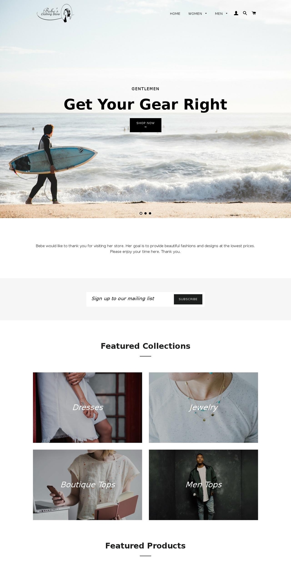 bebesclothing.com — Shopify storefront screenshot