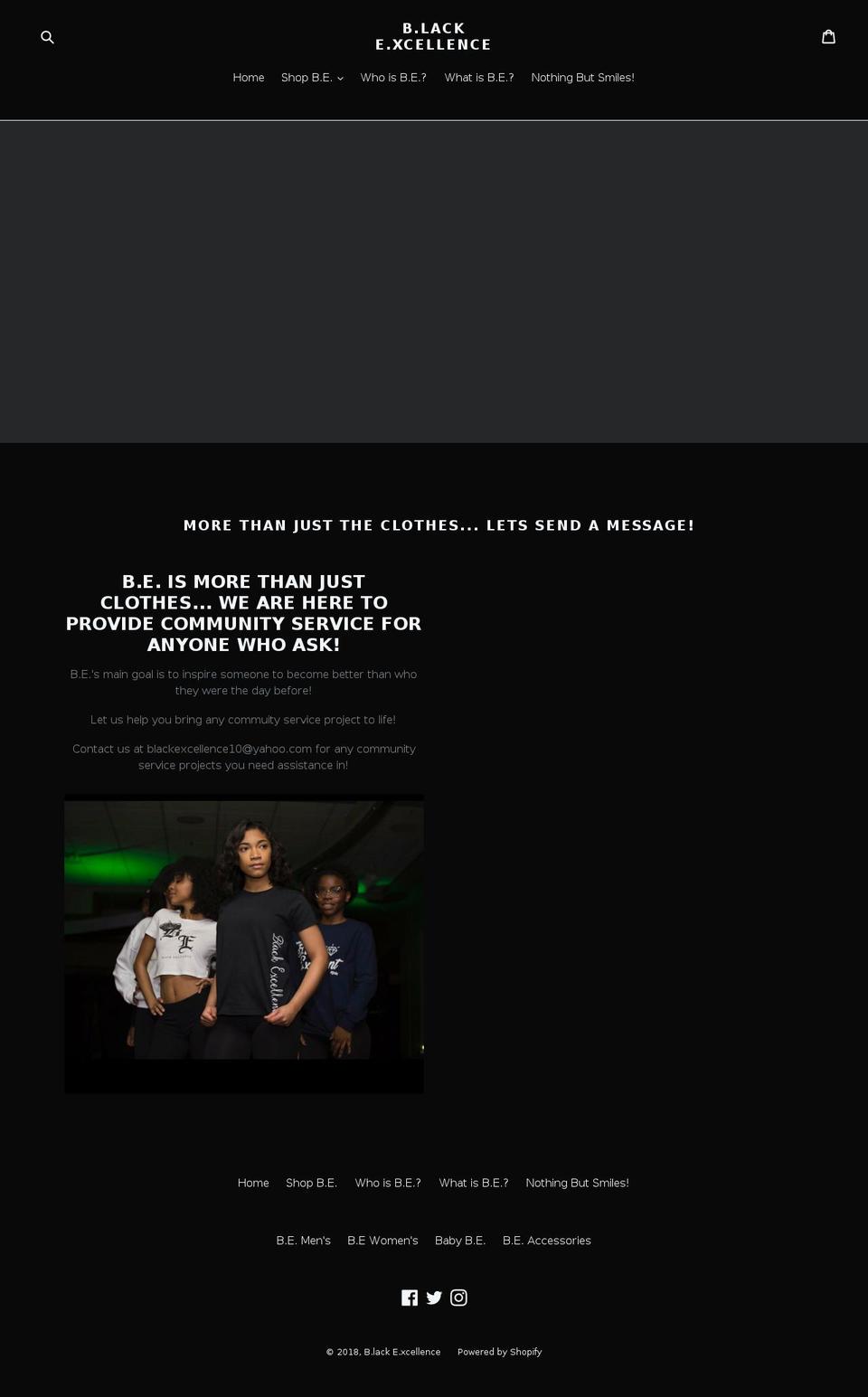 beblackexcellence.com — Shopify storefront screenshot