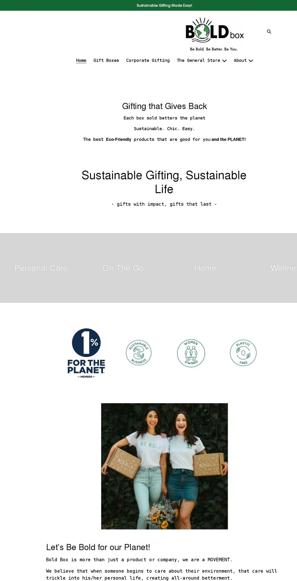 beboldbox.com shopify website screenshot