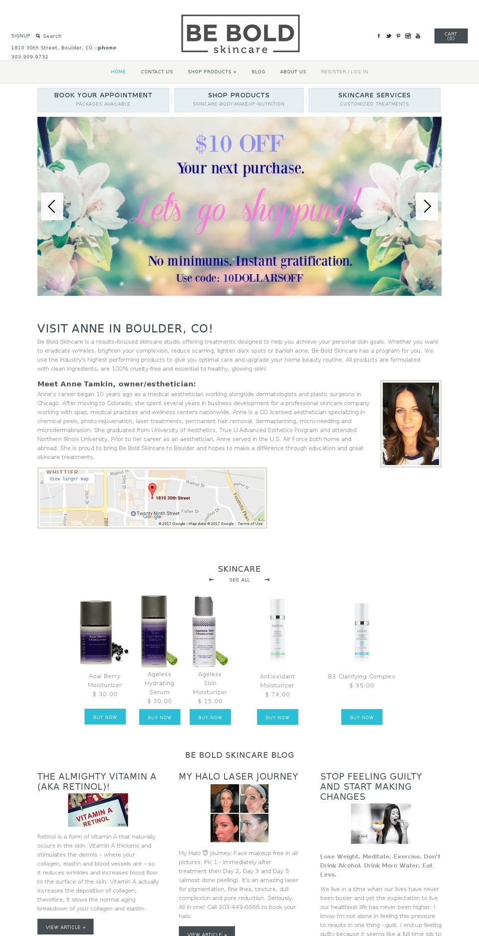 beboldskin.com shopify website screenshot
